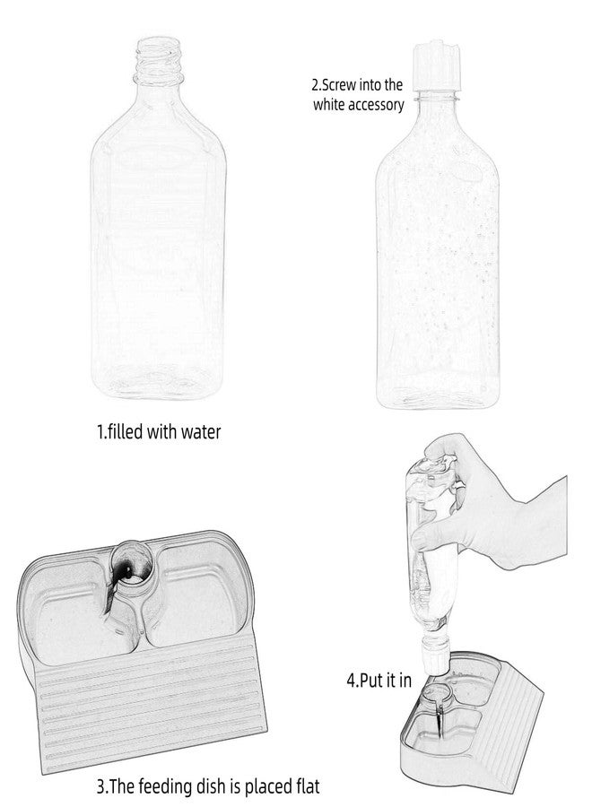 MRTIOO 17oz 2 in 1 Terrarium Tank Reptile Food Feeders Bowl, Water Feeder Automatic Water Dispenser Waterer Feeding Accessories, for Geckos Lizards Turtle Bearded Dragons (Red) - Image 5