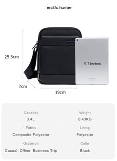 ARCTIC HUNTER Crossbody Sling Bag, Work Office Messenger Bag for Men, Black  - Image 3