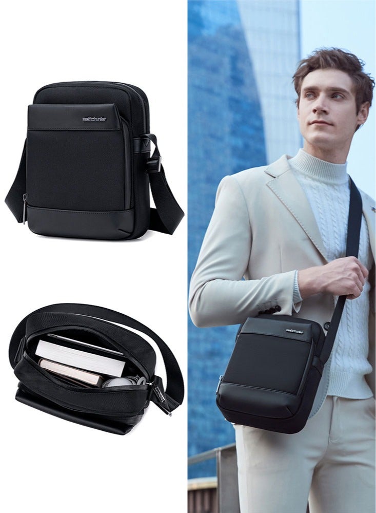 Crossbody Sling Bag, Work Office Messenger Bag for Men, Black