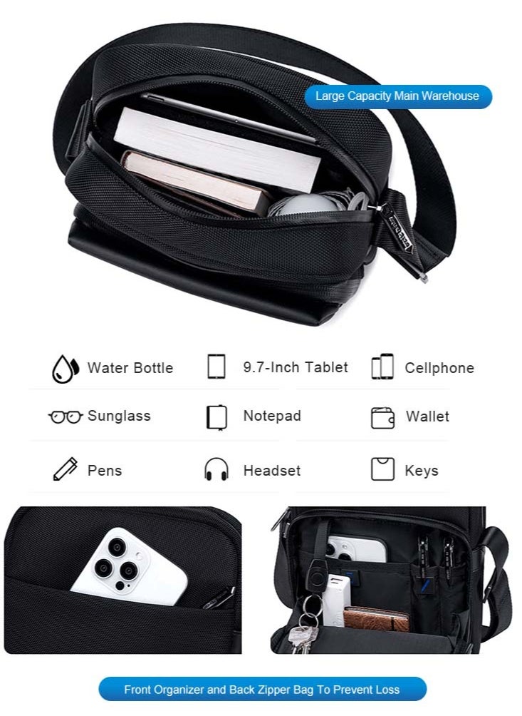 ARCTIC HUNTER Crossbody Sling Bag, Work Office Messenger Bag for Men, Black  - Image 4