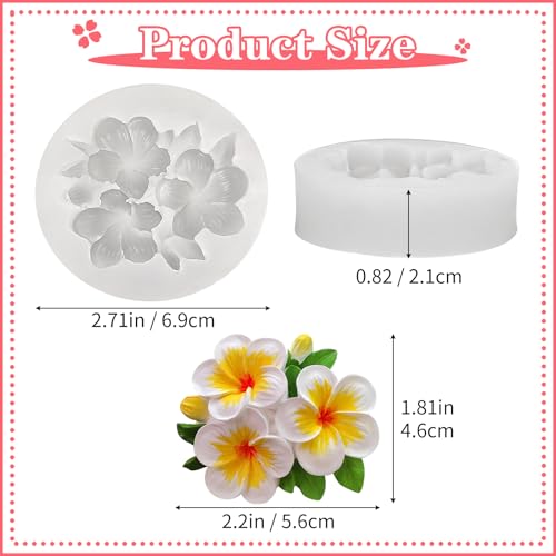 ZQYSING Plumeria Flower Silicone Molds, Plumeria Floral Molds for Candle Wax Making Handmade Soap Aromatherapy Gypsum Polymer Clay Craft Decoration Fondant Mold - Image 5