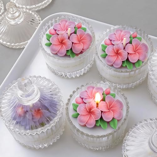 ZQYSING Plumeria Flower Silicone Molds, Plumeria Floral Molds for Candle Wax Making Handmade Soap Aromatherapy Gypsum Polymer Clay Craft Decoration Fondant Mold - Image 4