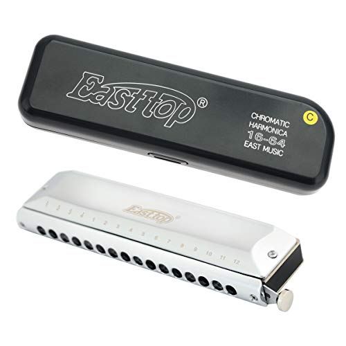 East top 16 Holes 64 Tonse Chromatic Harmonica Key of C, Chromatic Mouth Organ Harmonica for Adults, Professionals and Students (SR) - Image 4