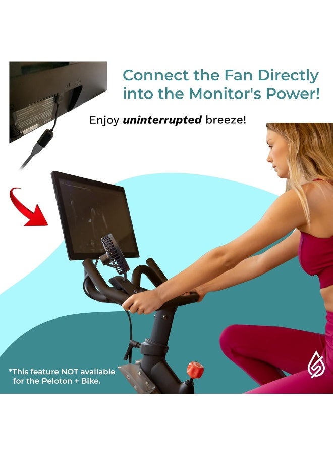 SELINA Clip On Fan for Peloton Bike | Most Versatile Rechargeable Fan - Continuous Power Straight from Your Peloton Bike & Peloton Bike+ | Accessories for The Peloton Fan in Your Life (Dark Navy) - Image 1