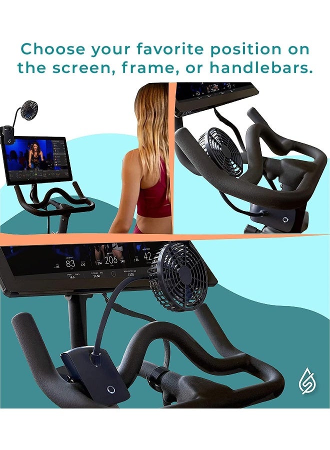 SELINA Clip On Fan for Peloton Bike | Most Versatile Rechargeable Fan - Continuous Power Straight from Your Peloton Bike & Peloton Bike+ | Accessories for The Peloton Fan in Your Life (Dark Navy) - Image 5