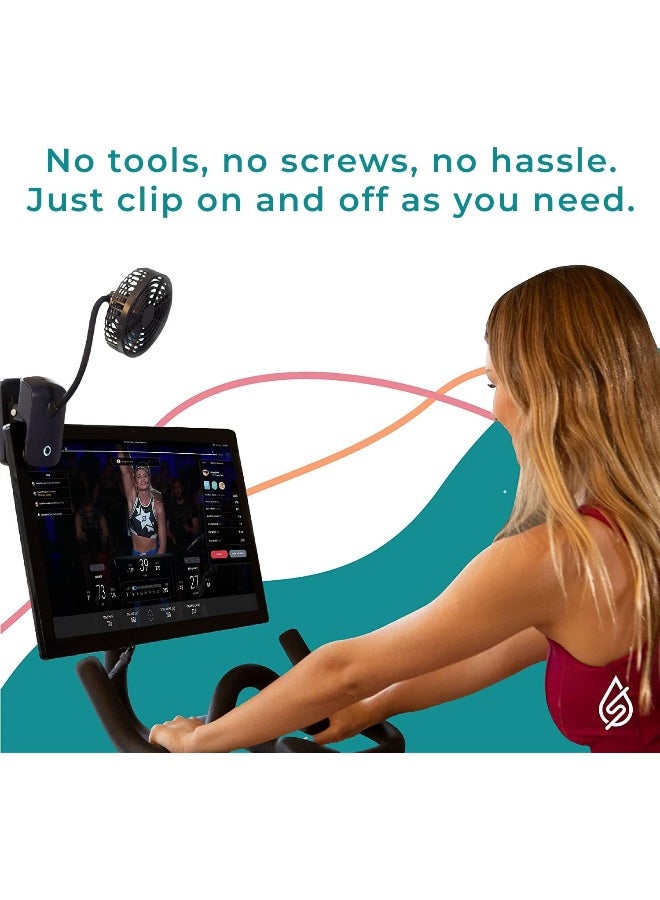 SELINA Clip On Fan for Peloton Bike | Most Versatile Rechargeable Fan - Continuous Power Straight from Your Peloton Bike & Peloton Bike+ | Accessories for The Peloton Fan in Your Life (Dark Navy) - Image 4