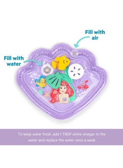 Bright Starts Bright Starts Disney Princess Ariel Tummy Time Water Mat, The Little Mermaid Sea Treasures, Purple, Baby Girl Newborn +  - Image 4