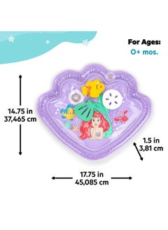 Bright Starts Bright Starts Disney Princess Ariel Tummy Time Water Mat, The Little Mermaid Sea Treasures, Purple, Baby Girl Newborn +  - Image 5