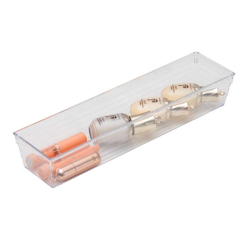Backerysupply Clear Plastic Drawer Organizer Tray For Vanity Cabinet (12  3  2  Set Of 8) Storage Tray For Makeup  Kitchen Utensils  Jewelries  And Gadgets - Image 4