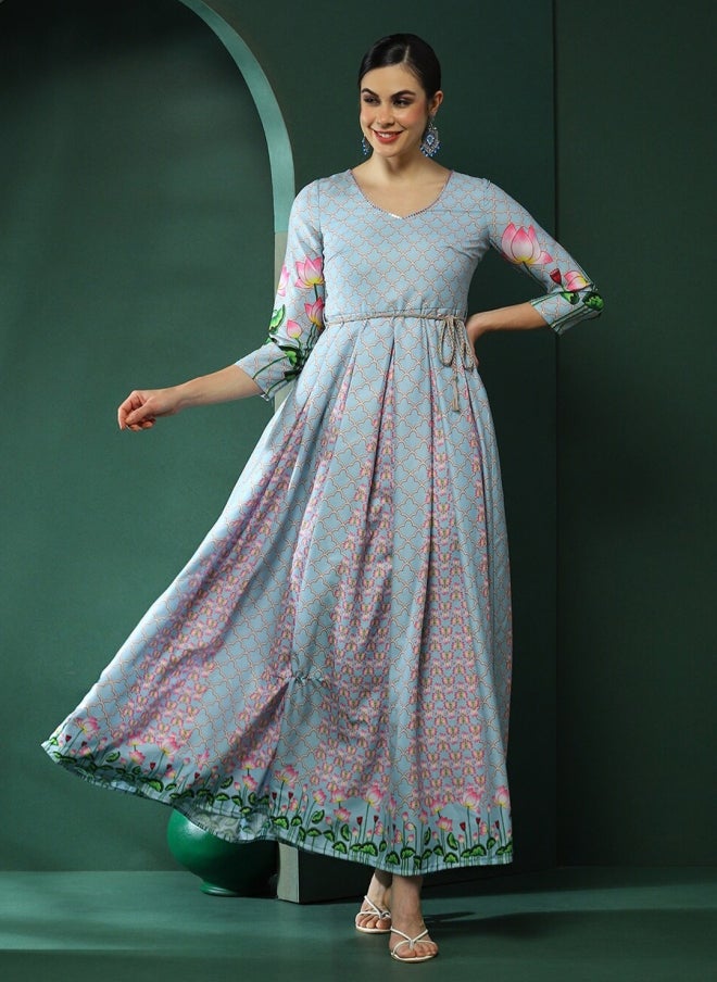 AKS Blue Maxi Dress for Women - Image 1