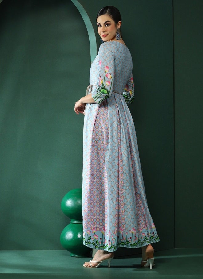 AKS Blue Maxi Dress for Women - Image 5