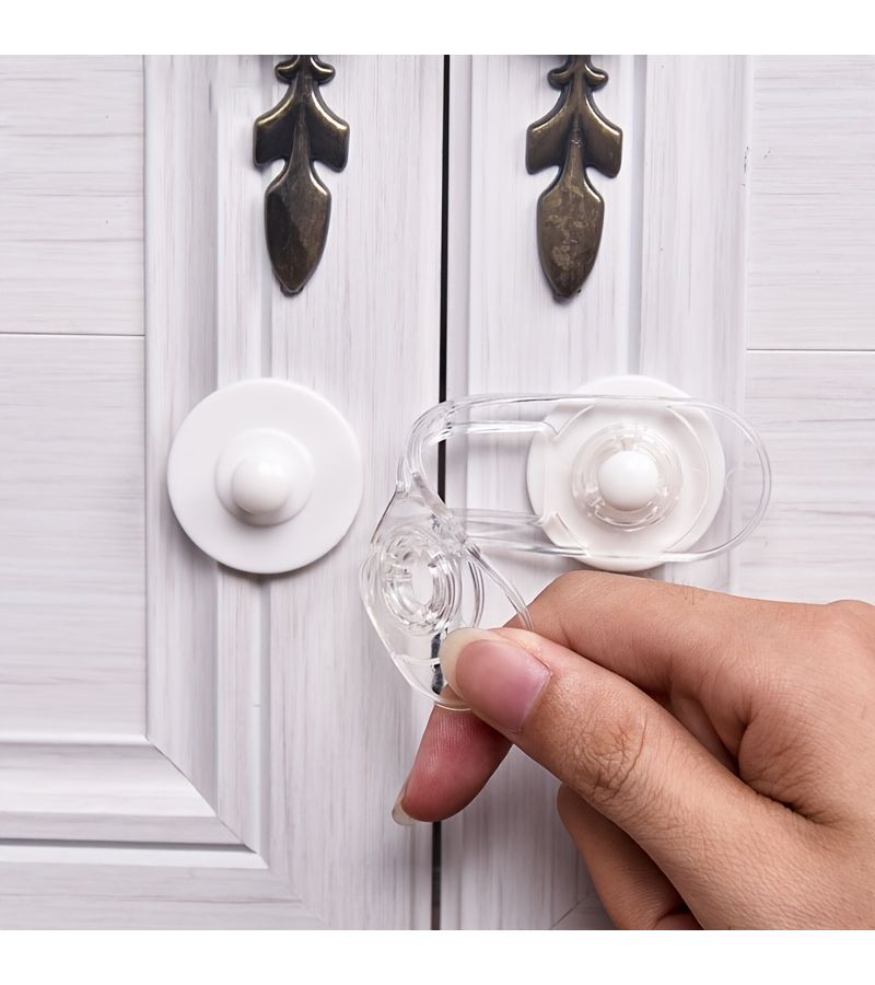 10 Pcs Safety Multi Function Dual Open Cabinet Lock Invisible Fridge Door Lock With Child Protection Anti Clamp For Kitchen Home - Image 2