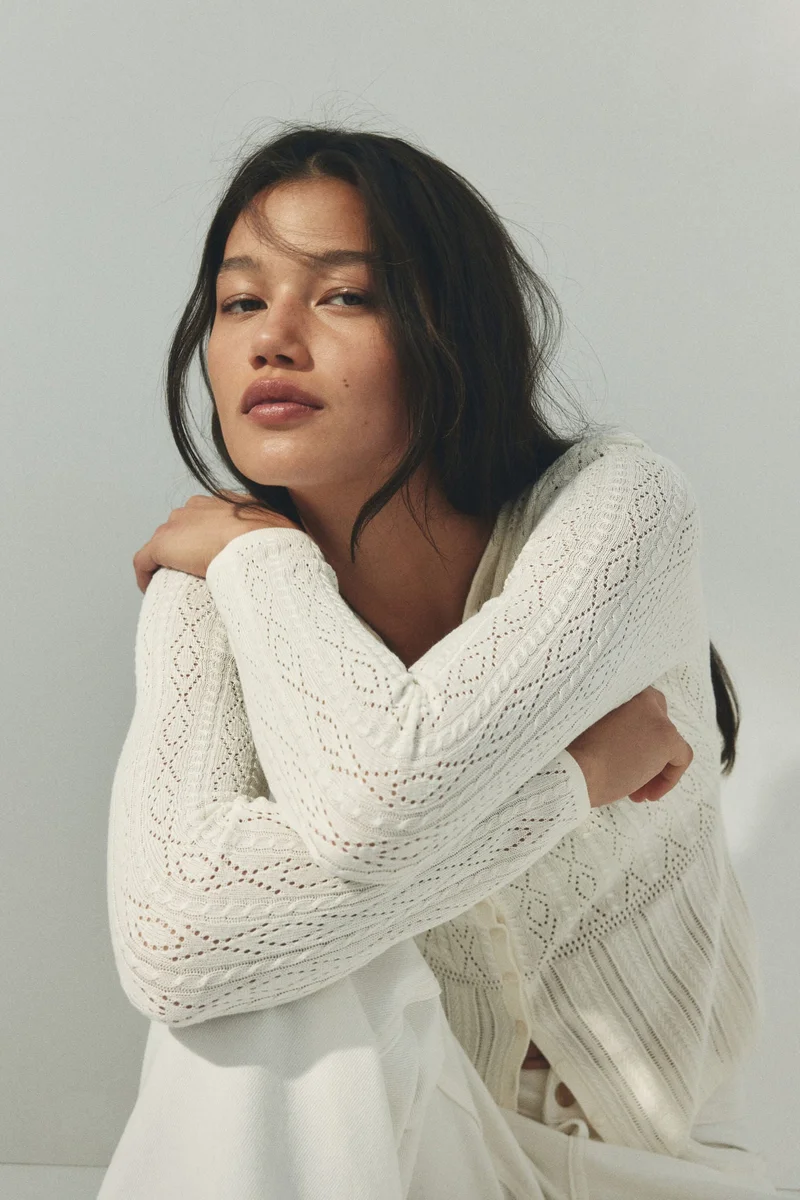 اتش اند ام كارديغان بحياكة بوينتيل