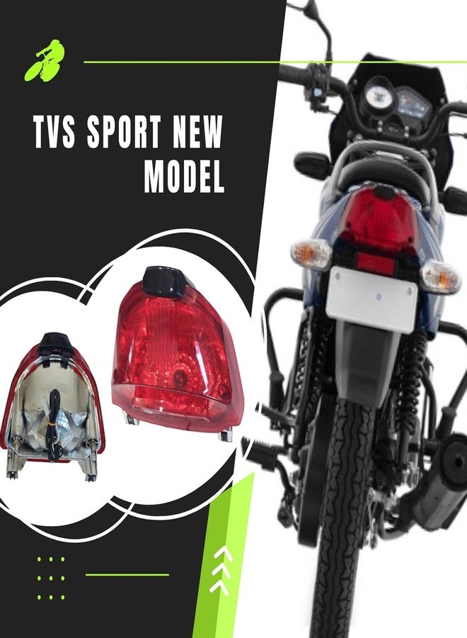 VTRUST مصباح خلفي للدراجة من VTRUST متوافق مع TVS Star Sports (الموديل الجديد) | مصباح فرامل خلفي هالوجين أحمر | تشطيب فائق وعمر طويل - Image 2