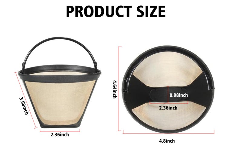 BRIKINTE Reusable Coffee Filter for Ninja Coffee Maker, 4 cone Coffee Maker Filter #4 for Ninja Dual Brew Coffee Maker Filter Ninja Coffee Bar Brewer Ninja Coffee Accessories (2 Pack) - Image 2