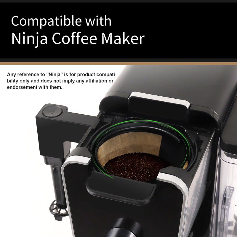 BRIKINTE Reusable Coffee Filter for Ninja Coffee Maker, 4 cone Coffee Maker Filter #4 for Ninja Dual Brew Coffee Maker Filter Ninja Coffee Bar Brewer Ninja Coffee Accessories (2 Pack) - Image 3