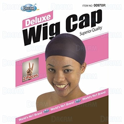 Dream DREAM Deluxe Wig Cap Brown 12 pieces Model 097 BROWN Spandex cap 