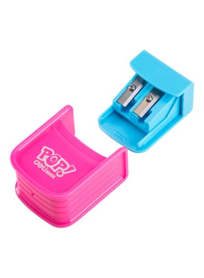 Deli Pencil Sharpener ER00300 Multicolor. 2-hole W/canister (2 PCS) - Image 1