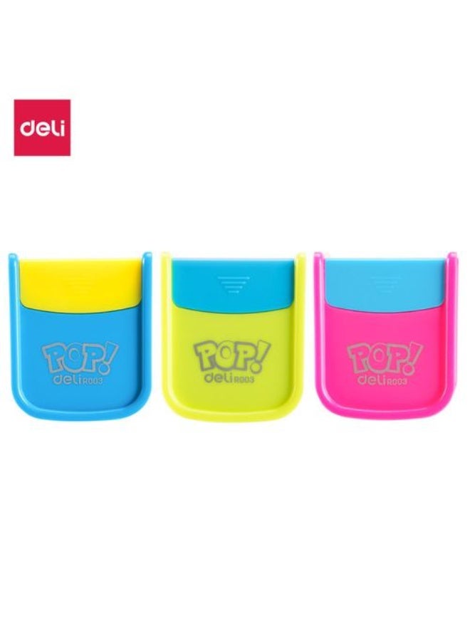 Deli Pencil Sharpener ER00300 Multicolor. 2-hole W/canister (2 PCS) - Image 2