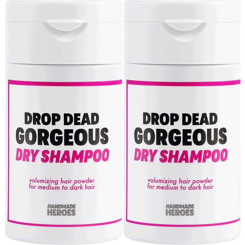 Handmade Heroes Non Aerosol Dry Shampoo Volume Powder 18oz 100 Natural  Vegan For Dark Hair  Brunette Hair 2 pc set