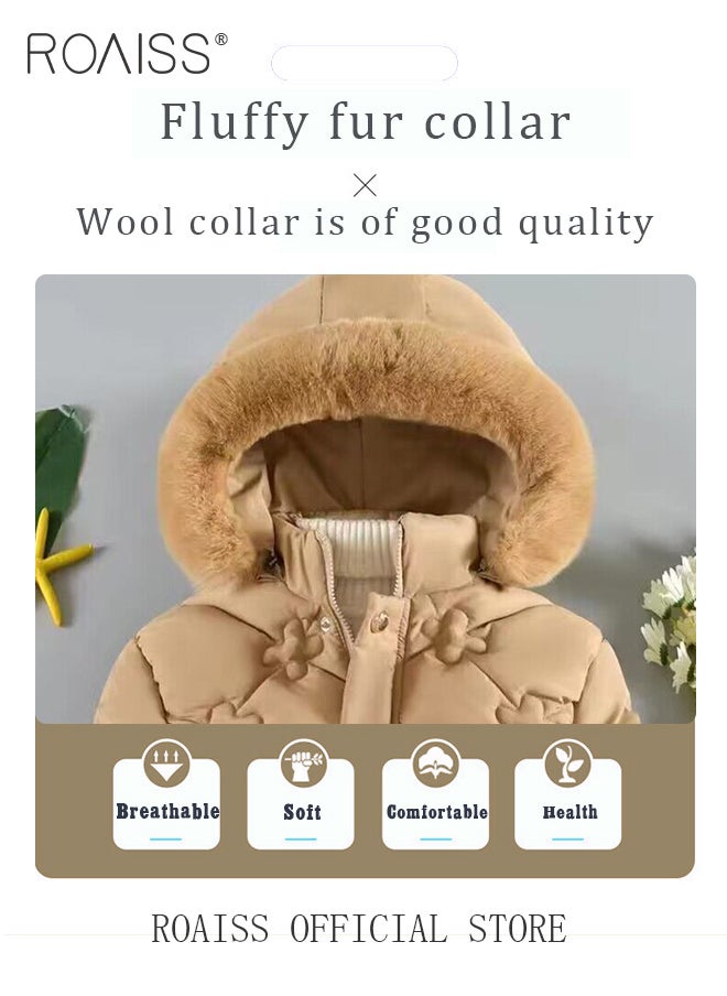 roaiss - Girls Down Parka Little Big Girls Hooded Winter Coat Spring Puffer Jacket Tunic Long Padded Overcoat - Image 1