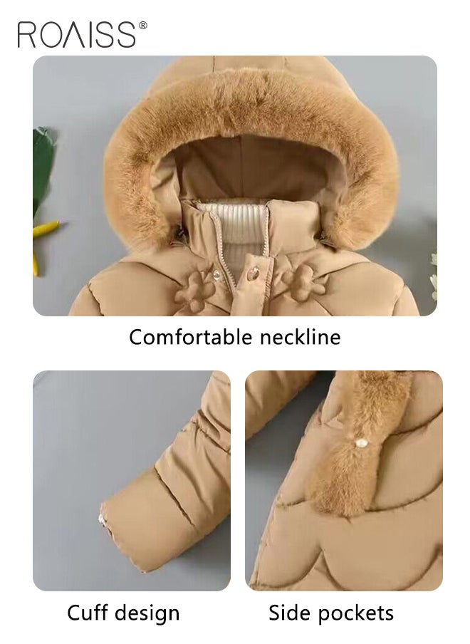 roaiss - Girls Down Parka Little Big Girls Hooded Winter Coat Spring Puffer Jacket Tunic Long Padded Overcoat - Image 1