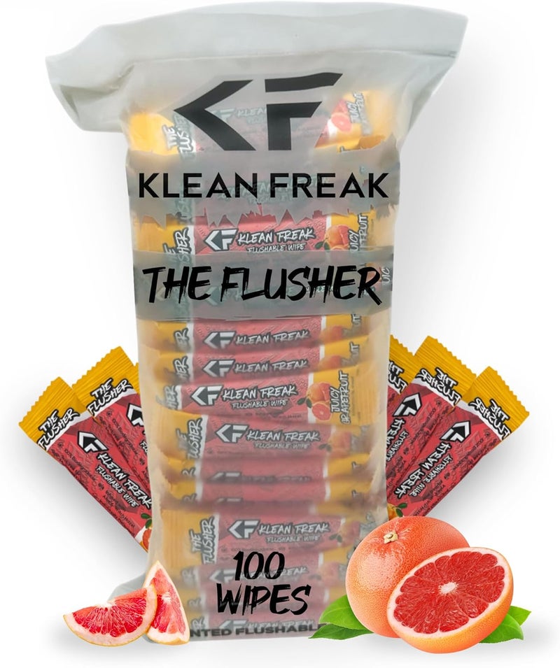 Klean Freak كلين فريك - مناديل فلاشير - 100 عبوة من جريب فروت العصير - Image 1