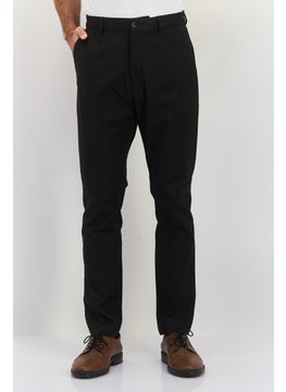 Men Regular Fit Micro Dots Straight Leg Pants, Black