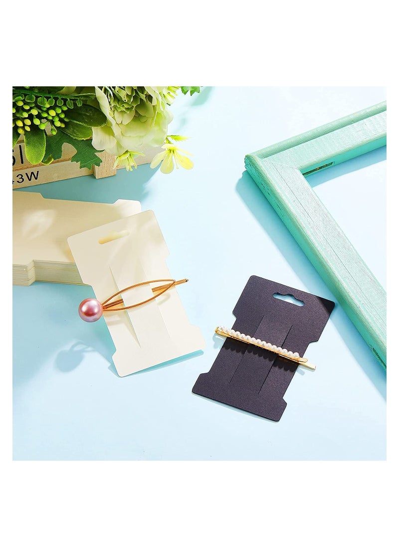 SYOSI 120 Pieces Hair Clip Display Cards 6 x 10 cm Kraft Paper Hair Bow Holder Cards Rectangular Clip Collecting Cardboard for Hair Bow Barrettes Accessories Display and Organizing, 3 Colors  - Image 4