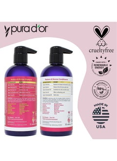 Pura d'or Restore & Renew Shampoo And Conditioner Set For Strong Healthy And Nourished Hair With Organic Aloe Vera Rosemary Oil Sea Buckthorn Cacay Oil Coconut Oil Seaberry Oil & Cedarwood Oil  - Image 5