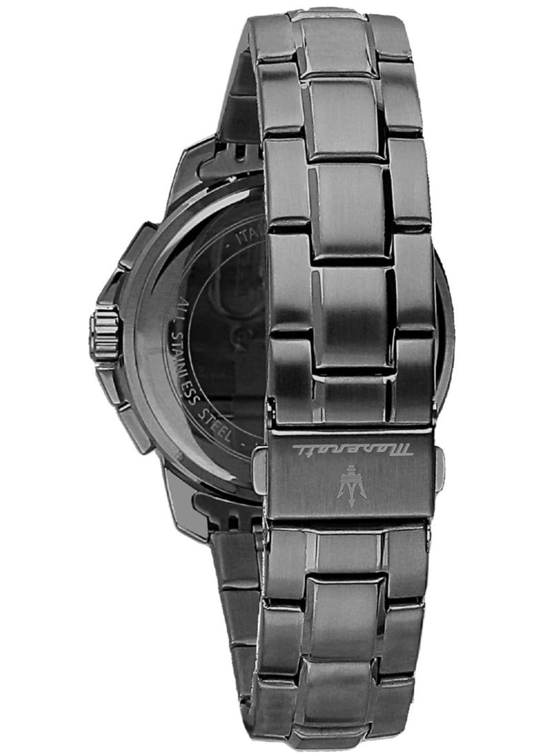 Maserati Men's Watch, Successo Collection, Quartz Movement, Chronograph, Stainless Steel Watch ,Grey, GRANDE 45 MM, Strap - Image 2