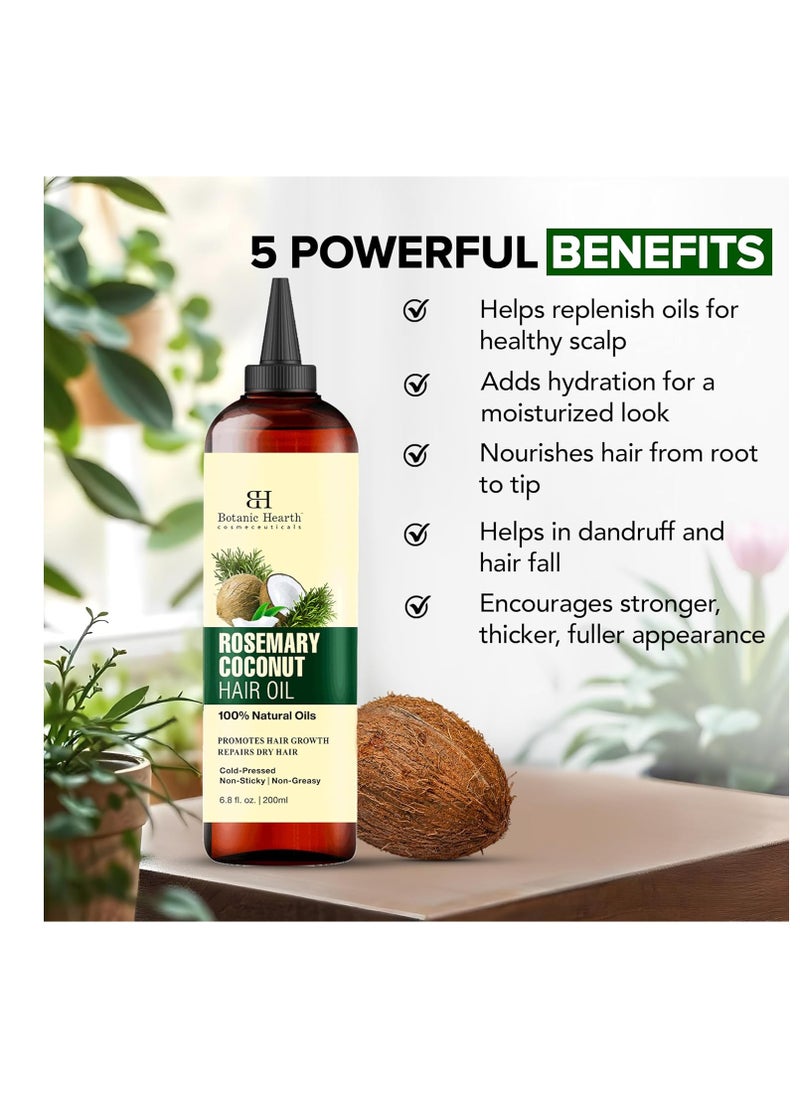 Botanic Hearth Botanic Hearth Rosemary, Coconut & Avocado Hair Oil with Biotin (6.7 fl oz) | Nourishing Hair Growth & Strengthening Formula | Promotes Healthy, Shiny Hair | Suitable for All Hair Types  - Image 2