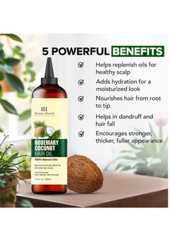 Botanic Hearth Botanic Hearth Rosemary, Coconut & Avocado Hair Oil with Biotin (6.7 fl oz) | Nourishing Hair Growth & Strengthening Formula | Promotes Healthy, Shiny Hair | Suitable for All Hair Types  - Image 3