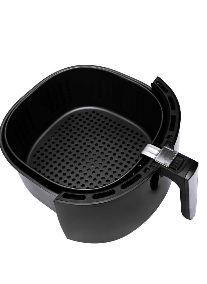 Home Air fryer  Power: 1800W. The capacity of the basket is 7.5 liters. The capacity of the drum is 8.5 liters. Multifunctional: frying, baking, grilling and roasting with little or no oil. It has easy-to-use control buttons. It is characterized by the presence of a timer with a bell for 60 minutes. The variable temperature can be controlled from 80-200 ° C. Equipped with a large handle. Easy to clean by placing the basket and bowl in the dishwasher. It has a very large non-stick basket with a capacity of 7.5 liters and a bowl of 8.5 liters. Calorie saving: Up to 80% fewer calories than traditional frying  - Image 4