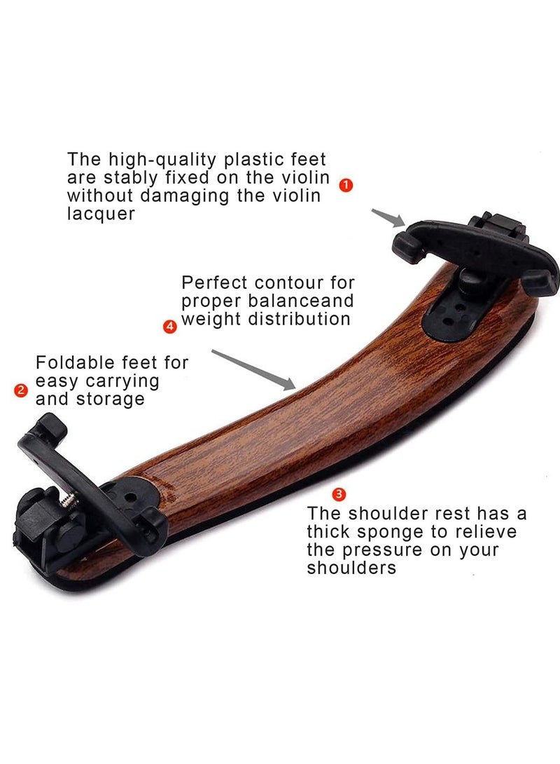 سيوسي مسند كتف الكمان مع أقدام بلاستيكية قابلة للطي لمقاس 4/4-3/4 ملحقات الكمان حبيبات خشبية مثالية للمبتدئين والمحترفين وقضيب دعم قابل للتعديل ومقبض - Image 3