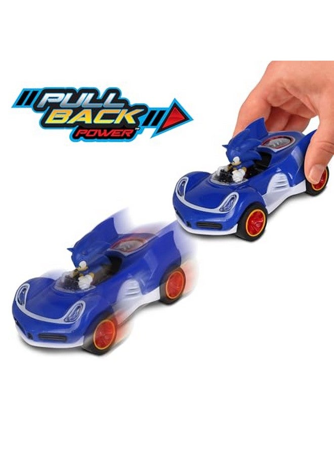 نكوك NKOK Sonic The Hedgehog All-Stars Racing Transformed Pull Back Racer - Sonic؛ لا تحتاج إلى بطاريات؛ اسحب للخلف واتركها وشاهد Sonic Race - Image 4