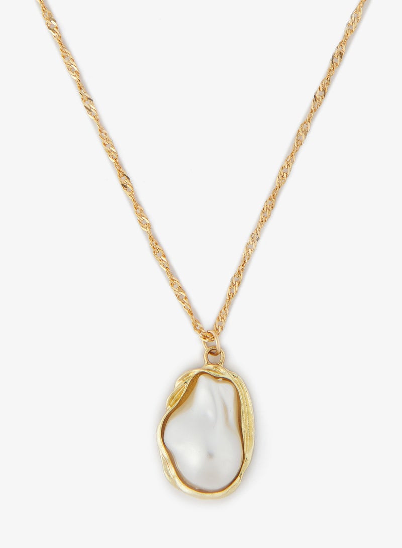 ELLA Pearl Embellished Necklace with Earrings Set - Image 2