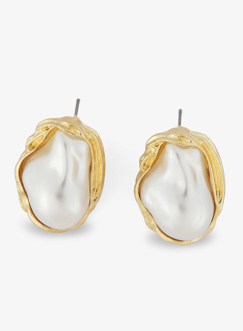 ELLA Pearl Embellished Necklace with Earrings Set - Image 3