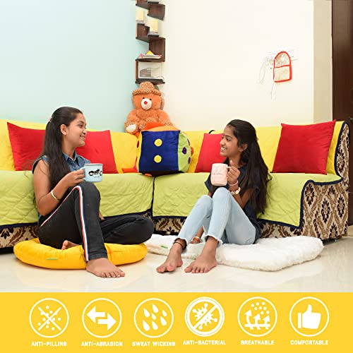 NEXTGO Floor Seat Cushions Yoga Meditation Mat Pooja aasan Soft Extra Comfortable Feather Touch Last Long Upto Washable Material Size 24 x 30 Inch 2 x 2.5 Fit Color RED - Image 5