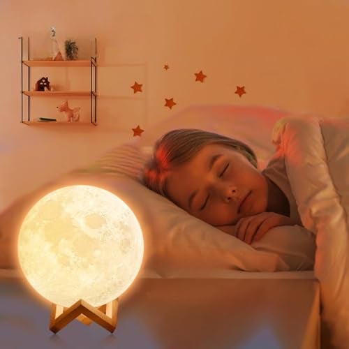 Desidiya 3D Moon Table Lamp – 15CM Rechargeable Lamp with 7 Color Changing Modes – Elegant Indoor Lighting for Bedroom & Kids’ Room – Ideal Gift for Women, Kids & Valentine’s Day - Image 2