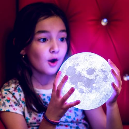 Desidiya 3D Moon Table Lamp – 15CM Rechargeable Lamp with 7 Color Changing Modes – Elegant Indoor Lighting for Bedroom & Kids’ Room – Ideal Gift for Women, Kids & Valentine’s Day - Image 3