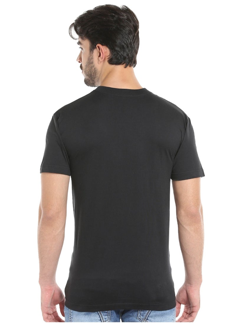 BYC MEN'S V-NECK COTTON T-SHIRT (PACK OF 3) - BLACK  - Image 5