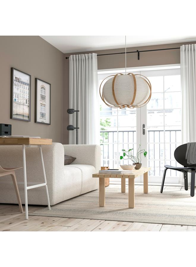 erorex Pendant Lamp Shade, White/Bamboo, 67 Cm - Image 4