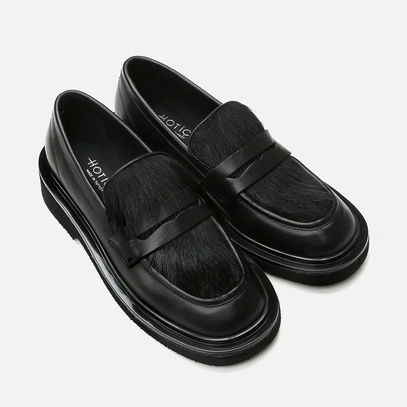 Hotiç 01AYH293750A100 GENUINE Leather Black Women's Loafer