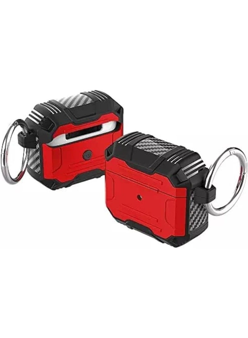 غطاء واقٍ من ألياف الكربون لسماعات AirPods 3 - 2021 (أحمر/أسود) - Image 1