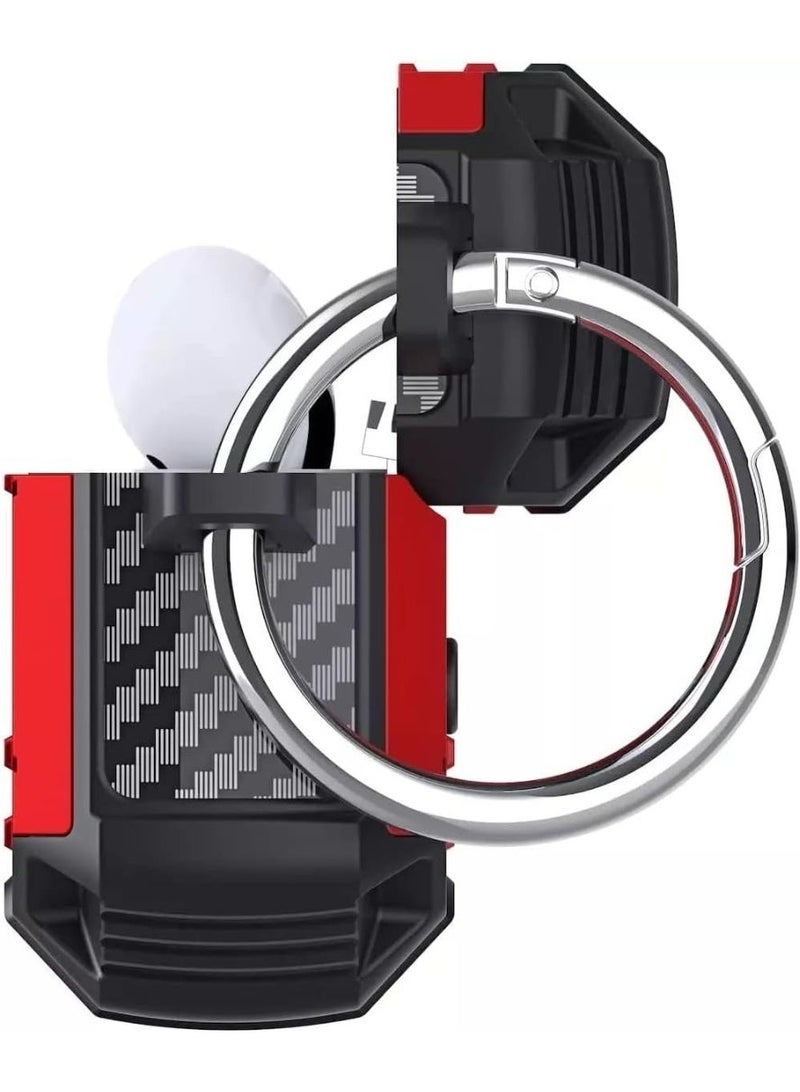 غطاء واقٍ من ألياف الكربون لسماعات AirPods 3 - 2021 (أحمر/أسود) - Image 2