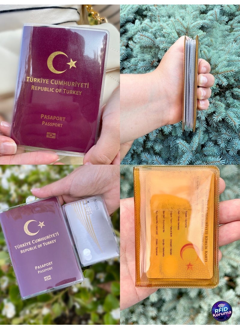 Gempo Premium Transparent Passport Case and Neon Wallet Card Holder Passport Case + Wallet For Travel  - Image 1