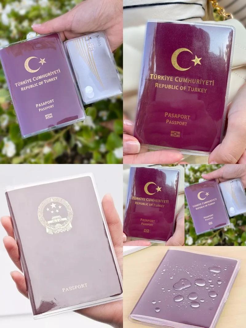 Gempo Premium Transparent Passport Case and Neon Wallet Card Holder Passport Case + Wallet For Travel