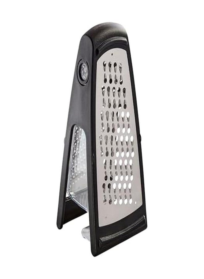 Farberware Professional Stainless Steel Grater with Container, Coarse and Fine Blades, Nonslip Base, Easy-Grip Handle, Dishwasher Safe - Image 1