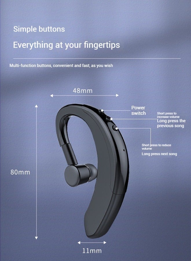 Business Bluetooth Headset 180 Degree Rotating Suitable For Iphone, Android, Mobile Phone Wireless 5.0, Universal For Left And Right Ears  - Image 3